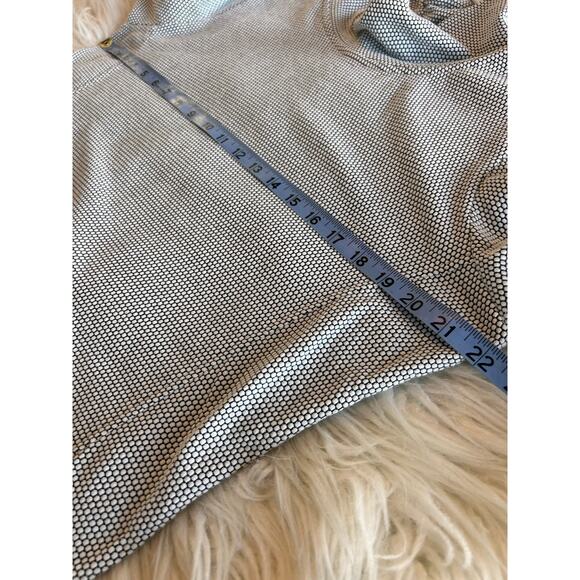 Albion Textured Honeycomb Cowl-Neck Sweater Thumb Hole Black White SZ Medium - Picture 10 of 11